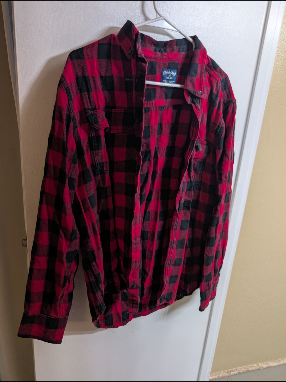 Faded Glory Red & Black Plaid Lightweight Shirt Jacket